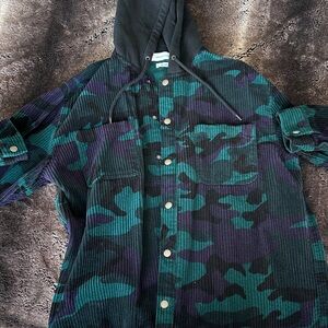Urban Outfitters Green and Purple Camouflage Jacket